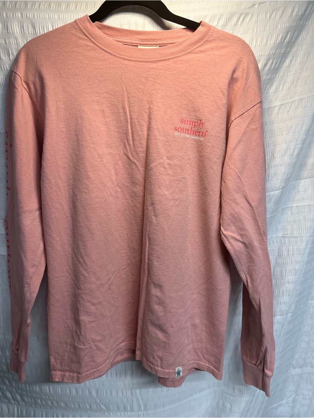 Simply Southern Pink Long-Sleeve Scoop Crewneck Sweatshirt